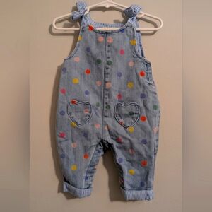 Polka Dot Denim Overalls for Kids